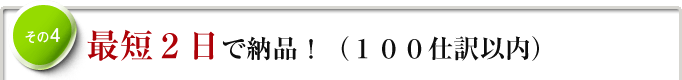 その4　最短2日で納品！（100仕訳以内）